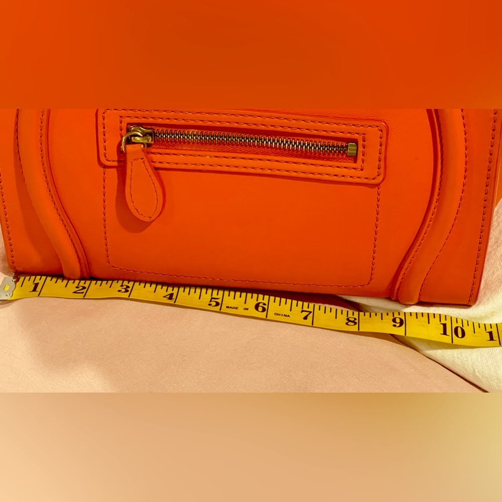 🔥❤️CELINE MICRO LUGGAGE HANDBAG IN DRUMMED CALFSKIN. ABSOLUTELY GORGEOUS RARE - Picture 10 of 16